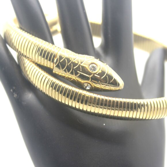 Vintage Gold Tone Snake Bracelet Omega Link - Picture 2 of 5